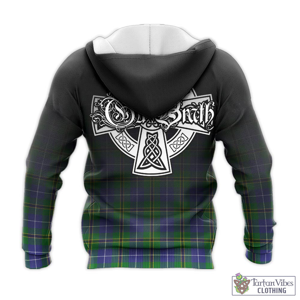 Tartan Vibes Clothing Turnbull Hunting Tartan Knitted Hoodie Featuring Alba Gu Brath Family Crest Celtic Inspired