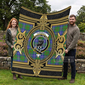 Turnbull Scottish Tartan Crest Blanket Royal Stylized
