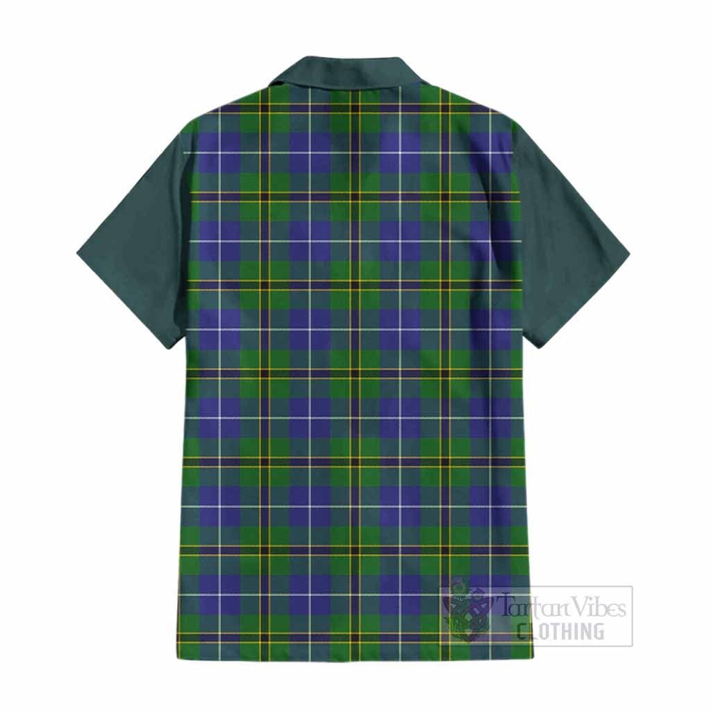Turnbull Tartan Accent Cotton Hawaiian Shirt with Family Crest