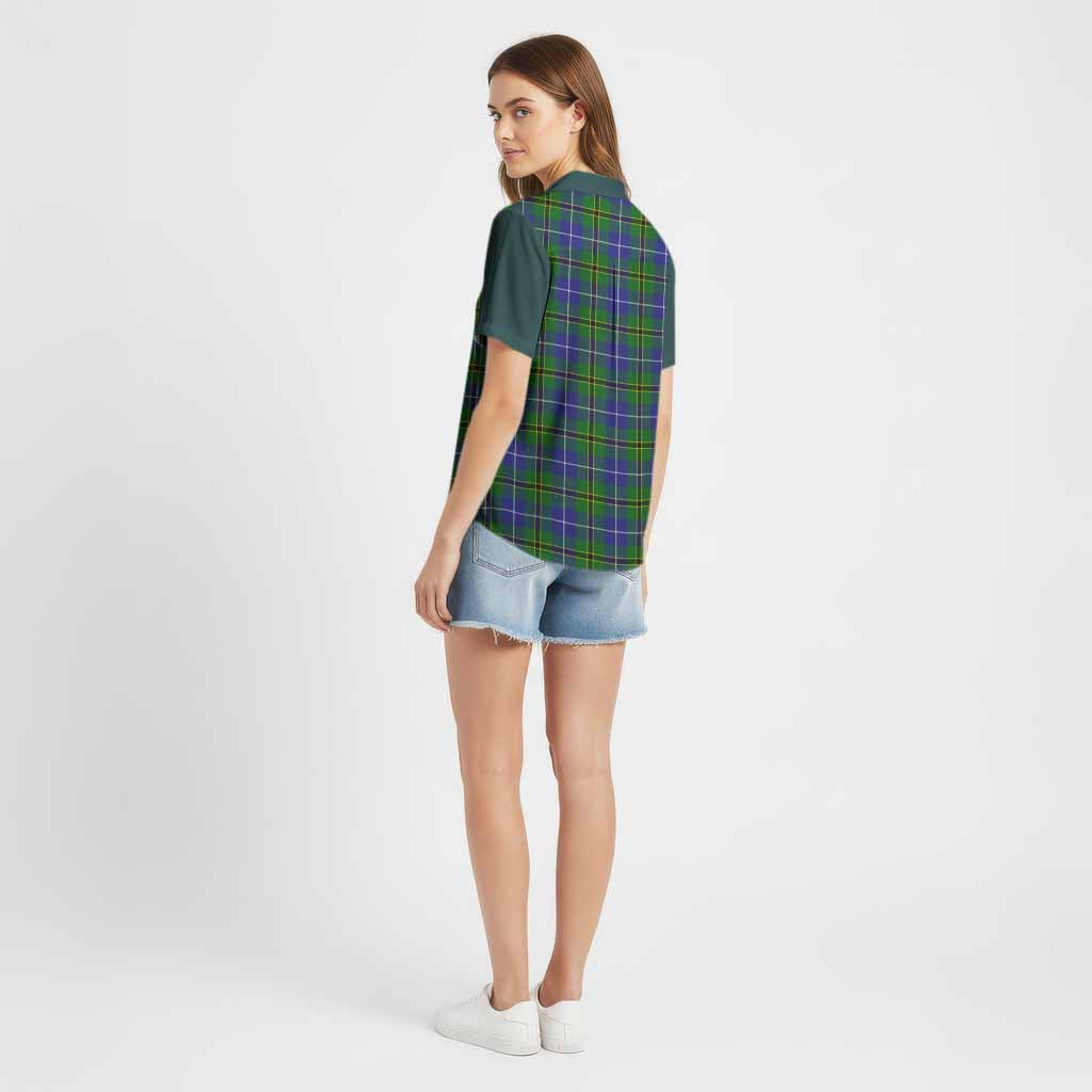 Turnbull Tartan Accent Cotton Hawaiian Shirt with Family Crest