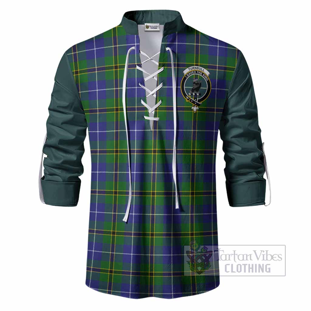 Turnbull Tartan Accent Ghillie Shirt with Family Crest