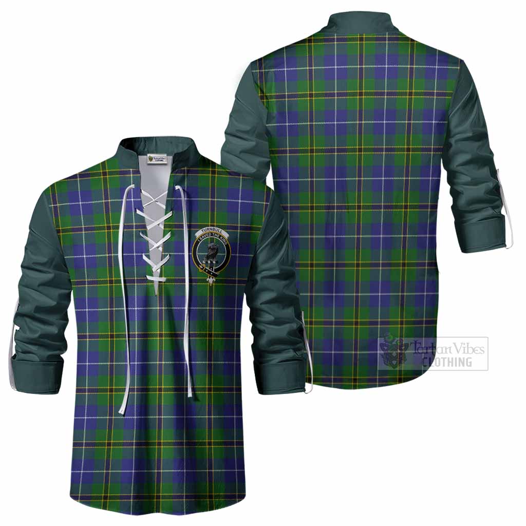 Turnbull Tartan Accent Ghillie Shirt with Family Crest