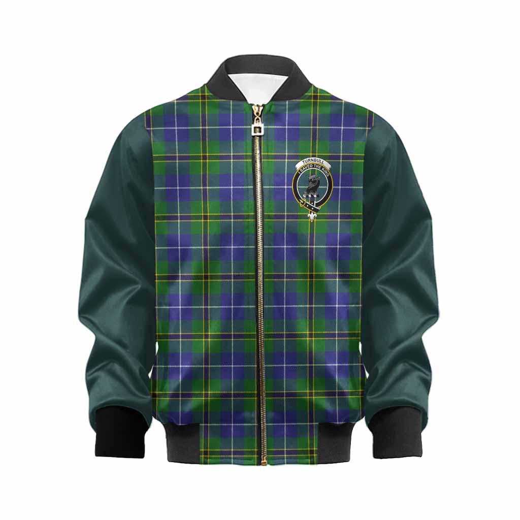 Turnbull Tartan Accent Kid Bomber Jacket with Family Crest