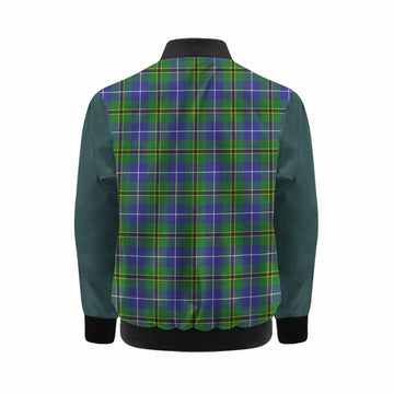 Turnbull Tartan Accent Kid Bomber Jacket with Family Crest