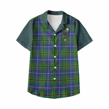 Turnbull Tartan Accent Kid Hawaiian Shirt with Family Crest