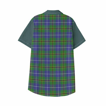 Turnbull Tartan Accent Kid Hawaiian Shirt with Family Crest