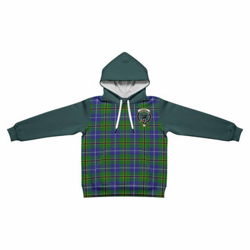 Turnbull Tartan Accent Kid Hoodie with Family Crest