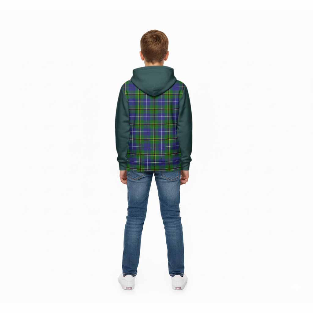 Turnbull Tartan Accent Kid Hoodie with Family Crest