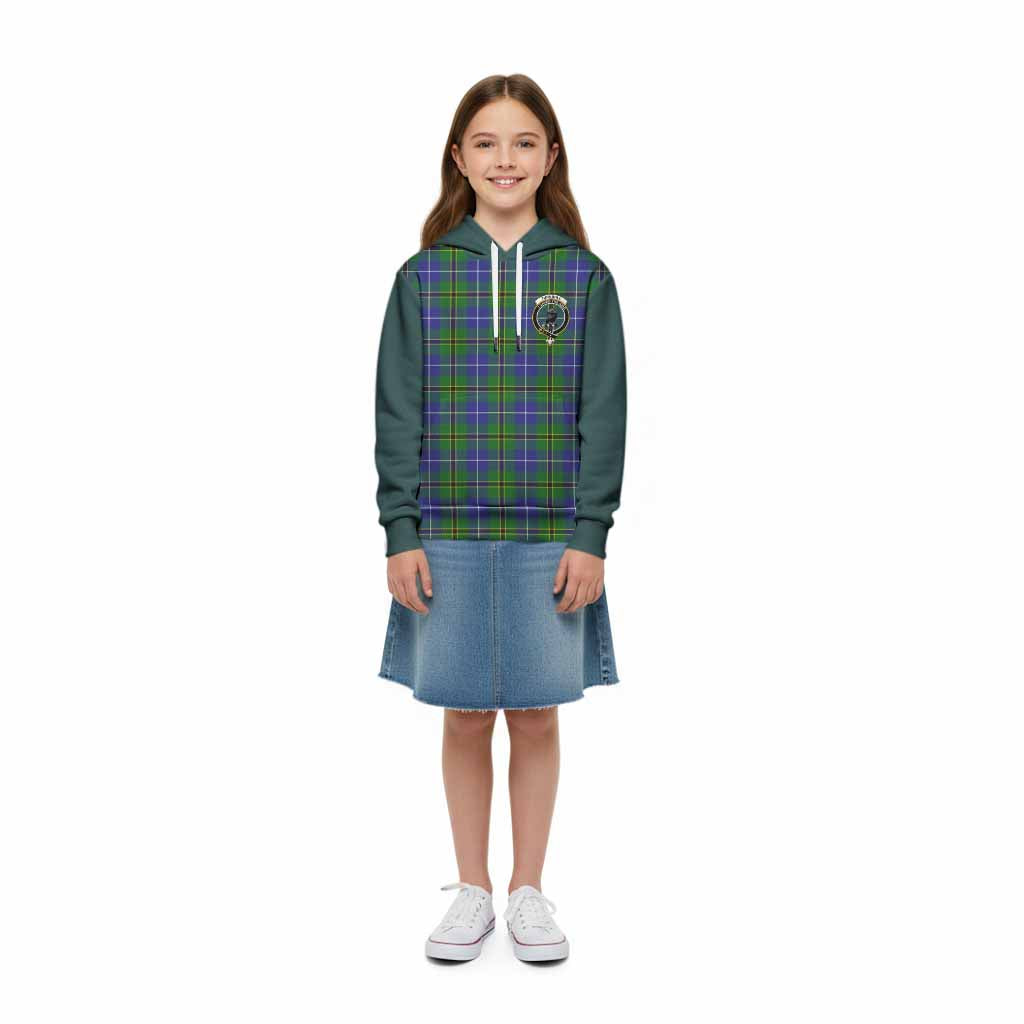 Turnbull Tartan Accent Kid Hoodie with Family Crest