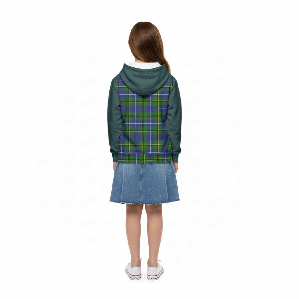 Turnbull Tartan Accent Kid Hoodie with Family Crest