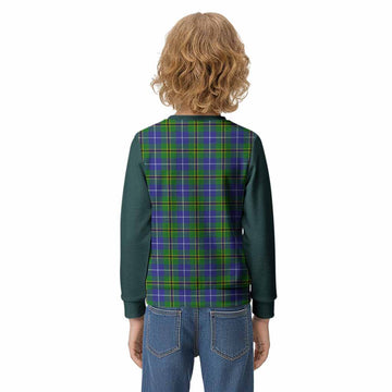 Turnbull Tartan Accent Kid Knitted Sweatshirt with Family Crest