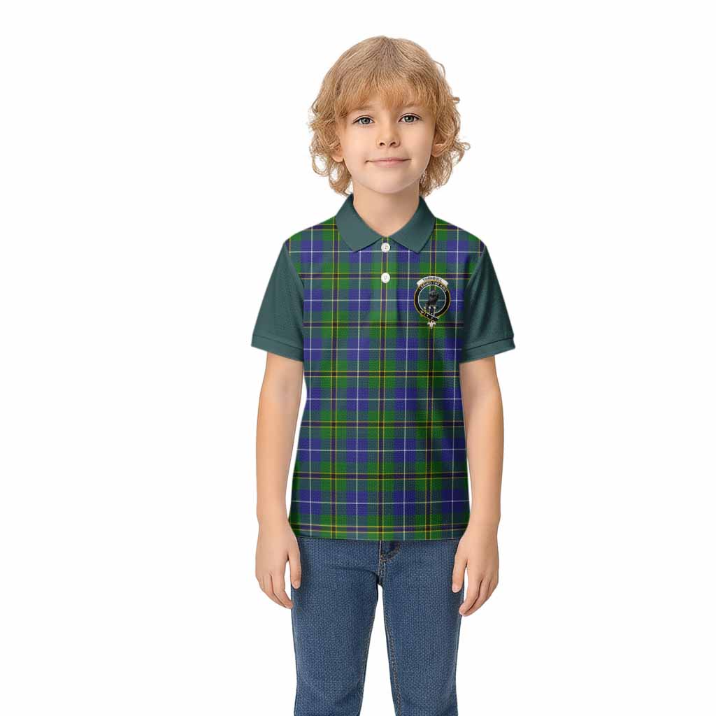 Turnbull Tartan Accent Kid Polo Shirt with Family Crest