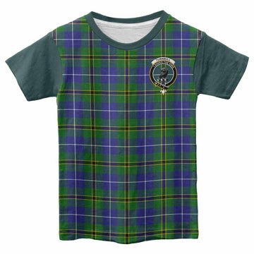 Turnbull Tartan Accent Kid T-shirt with Family Crest