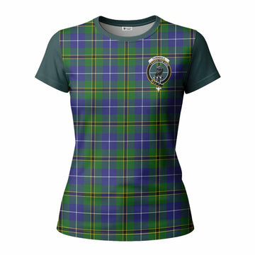 Turnbull Tartan Accent Women T shirt with Family Crest