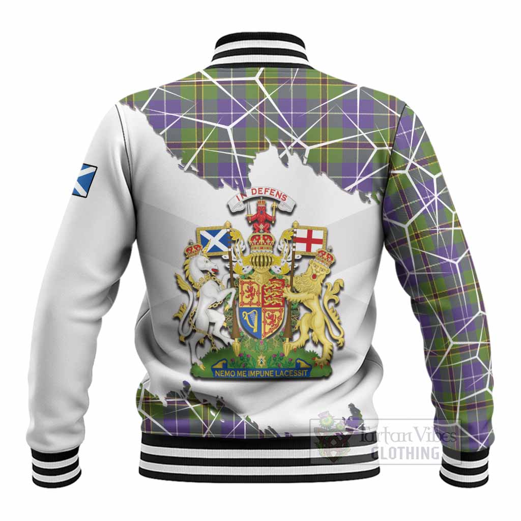 Turnbull Tartan Baseball Jacket with Family Crest and Lion Rampant Grunge Style