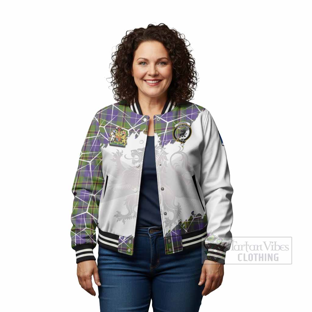 Turnbull Tartan Baseball Jacket with Family Crest and Lion Rampant Grunge Style