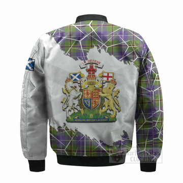 Turnbull Tartan Bomber Jacket with Family Crest and Lion Rampant Grunge Style
