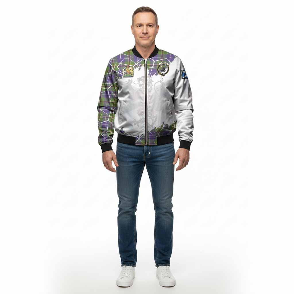 Turnbull Tartan Bomber Jacket with Family Crest and Lion Rampant Grunge Style
