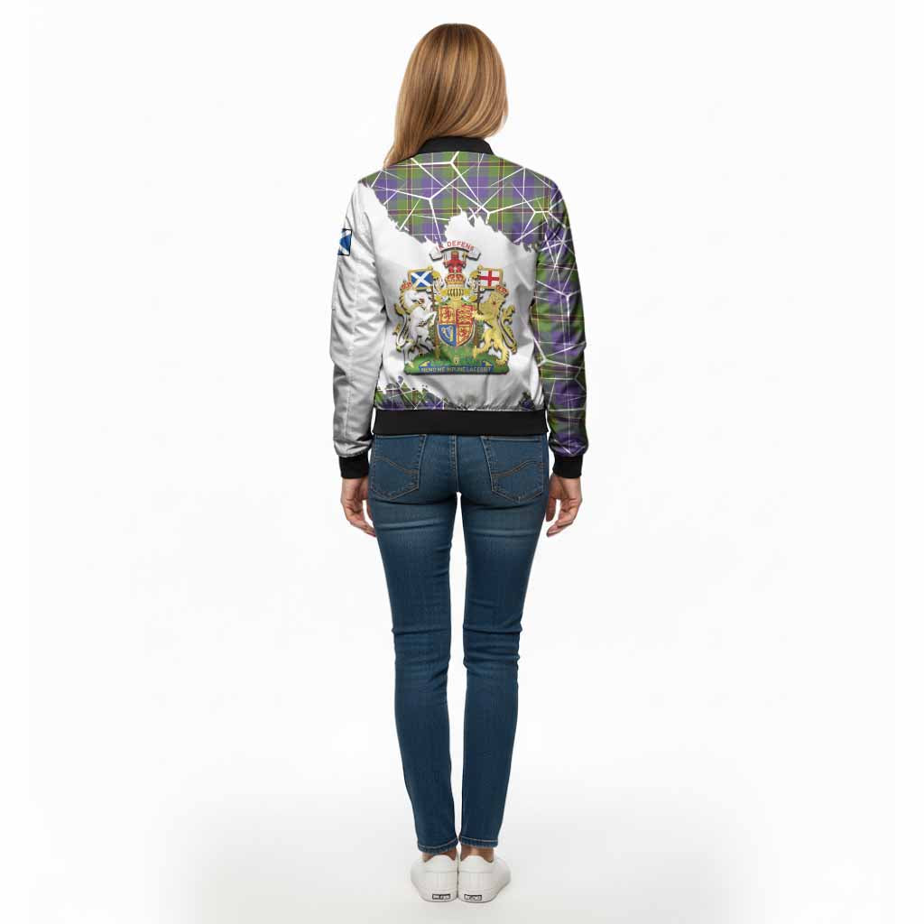 Turnbull Tartan Bomber Jacket with Family Crest and Lion Rampant Grunge Style