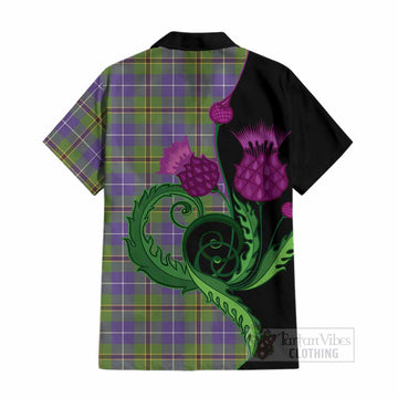 Turnbull Tartan Cotton Hawaiian Shirt Traditional Scottish Thistle