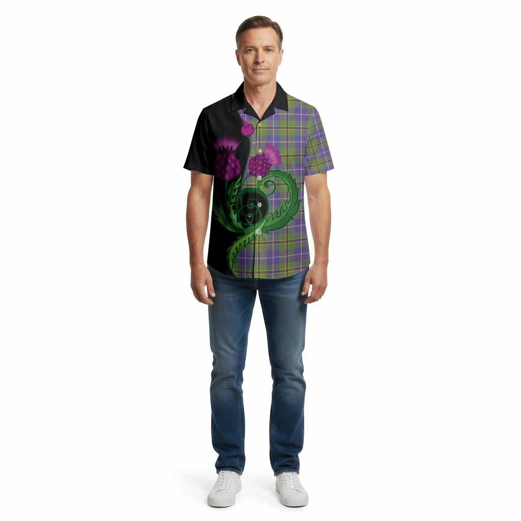 Turnbull Tartan Cotton Hawaiian Shirt Traditional Scottish Thistle