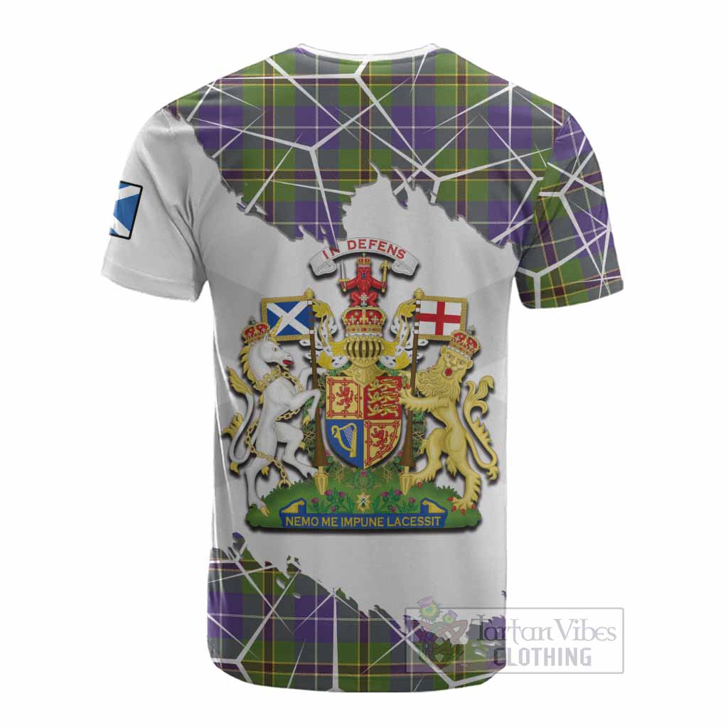 Turnbull Tartan Cotton T-shirt with Family Crest and Lion Rampant Grunge Style
