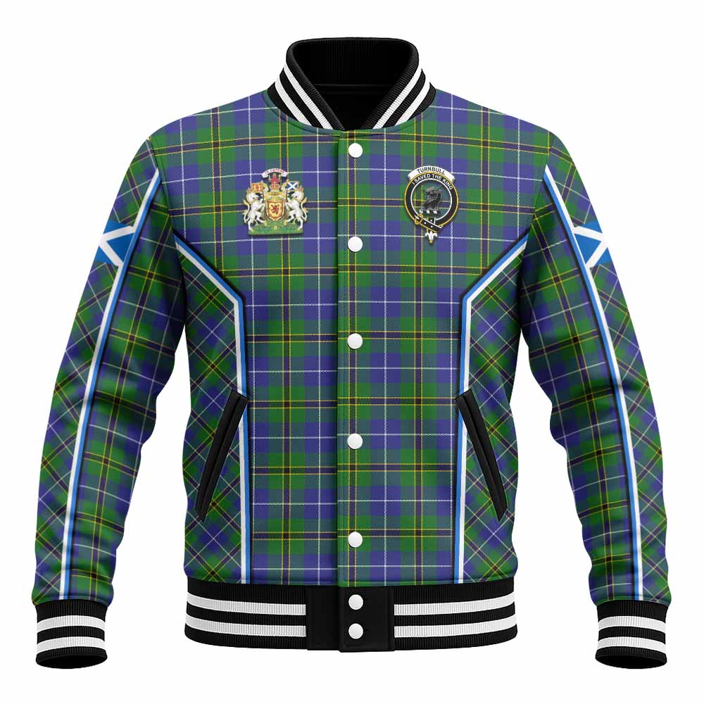 Turnbull Tartan Crest Baseball Jacket Scotland Coat of Arm Flag Style - Tartan Vibes Clothing