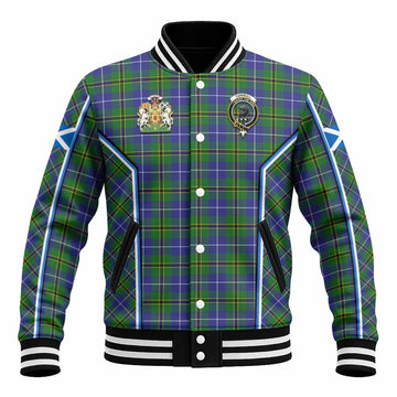 Turnbull Tartan Crest Baseball Jacket Scotland Coat of Arm Flag Style