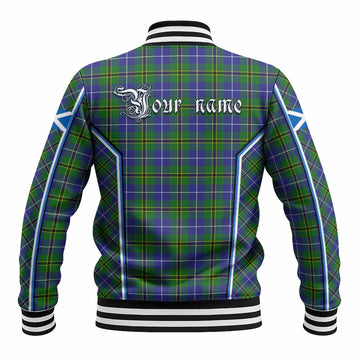 Turnbull Tartan Crest Baseball Jacket Scotland Coat of Arm Flag Style