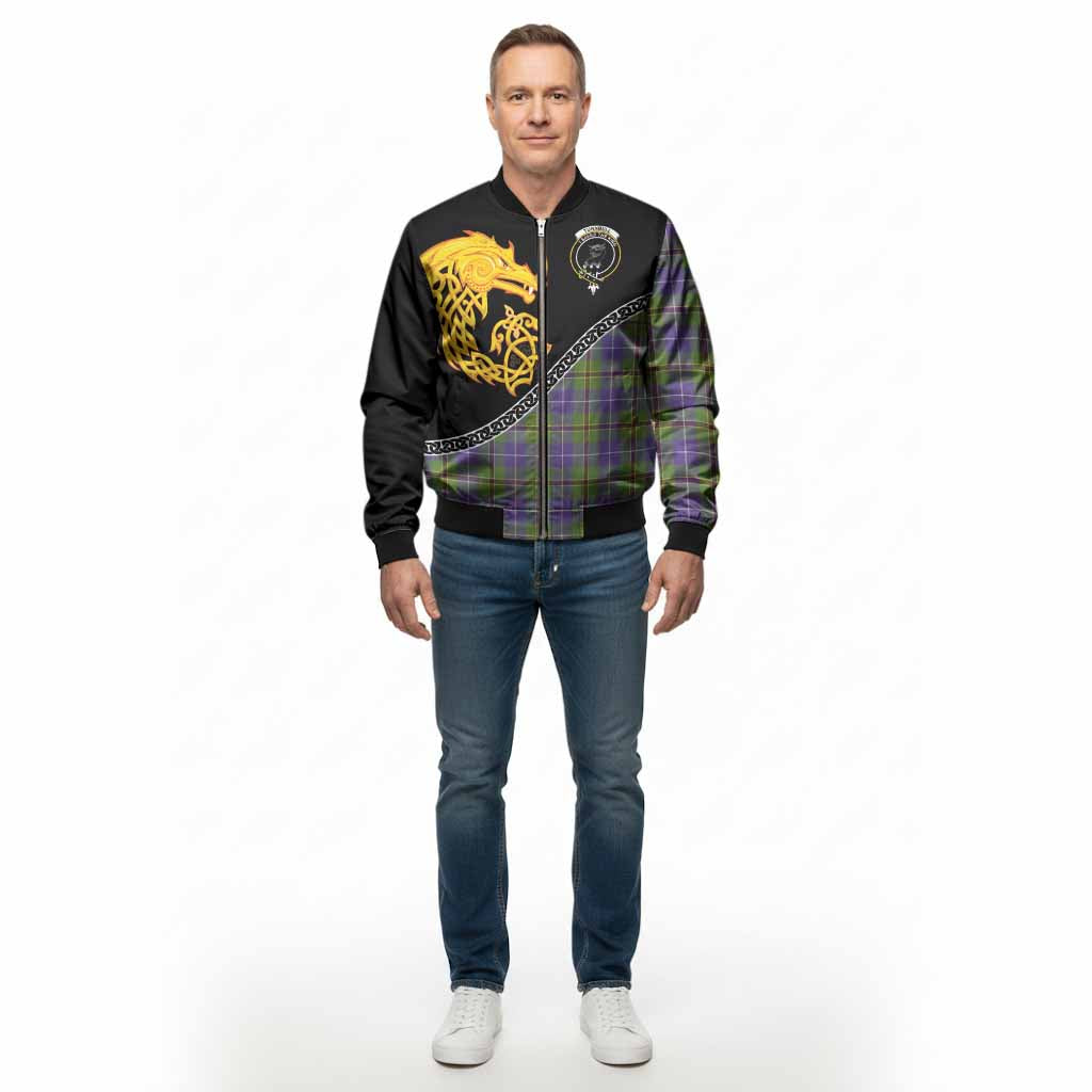 Turnbull Tartan Crest Bomber Jacket Legendary Dragon Knot Half Style