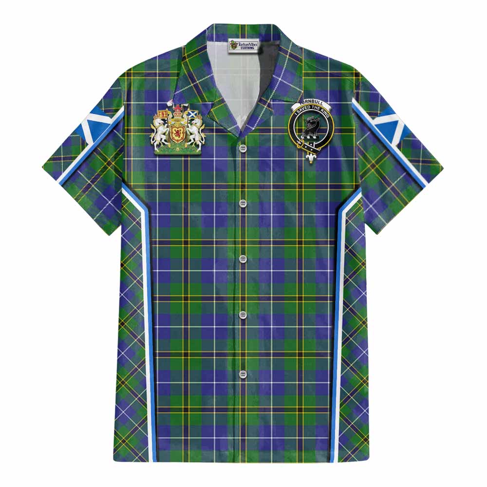 Turnbull Tartan Crest Cotton Hawaiian Shirt Scotland Coat of Arm Flag Style - Tartan Vibes Clothing