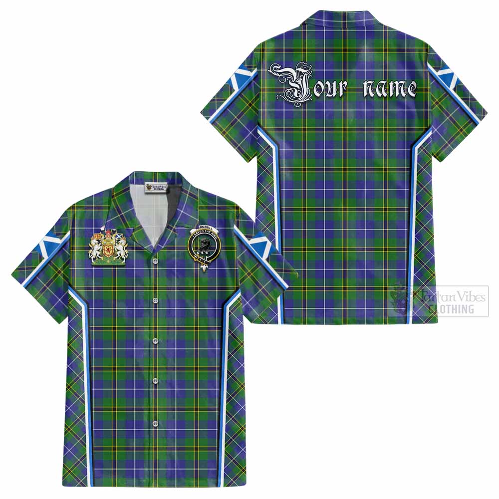 Turnbull Tartan Crest Cotton Hawaiian Shirt Scotland Coat of Arm Flag Style - Tartan Vibes Clothing
