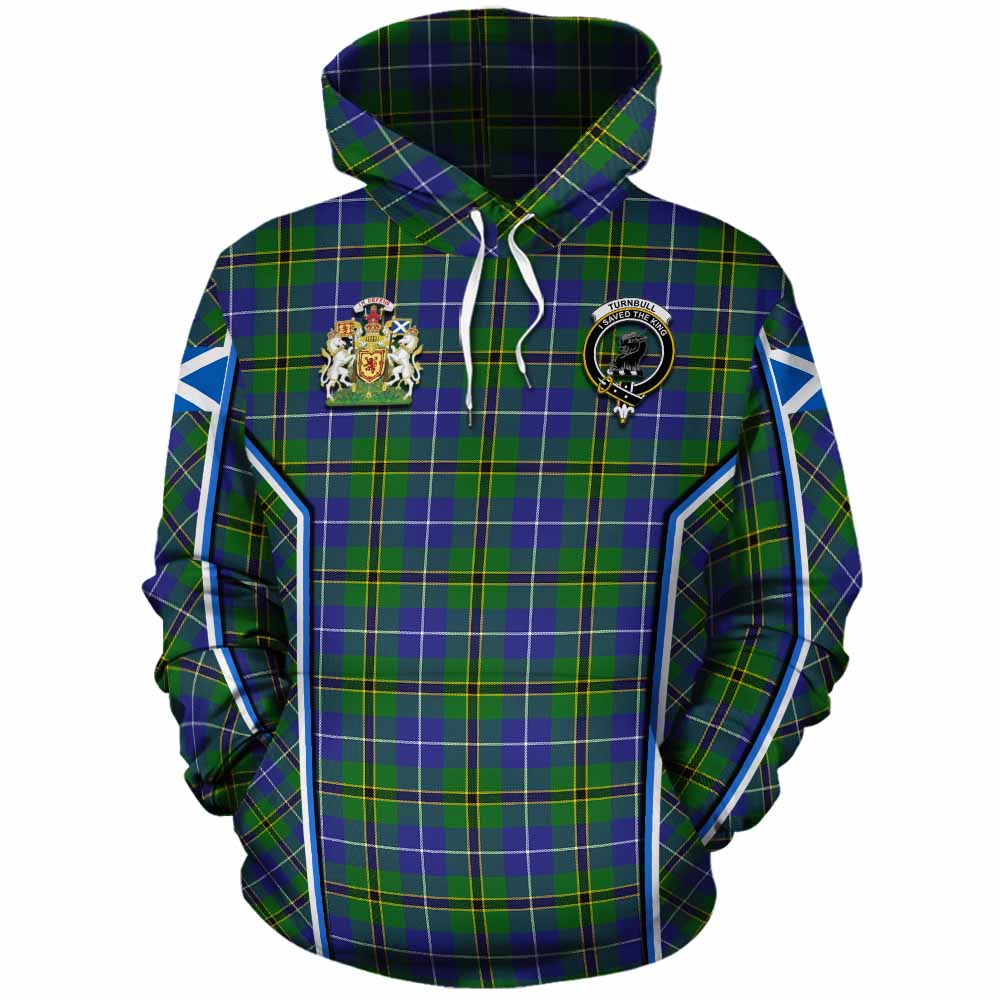 Turnbull Tartan Crest Cotton Hoodie Scotland Coat of Arm Flag Style - Tartan Vibes Clothing