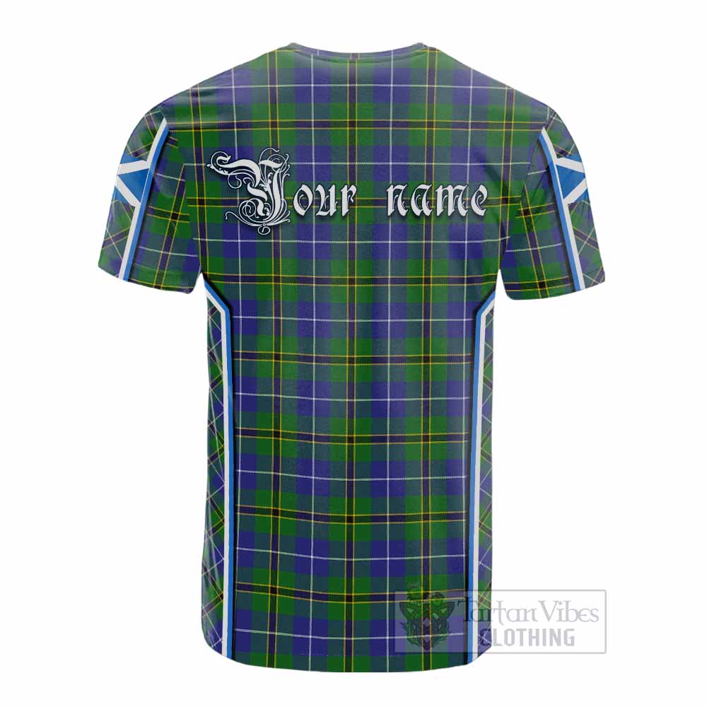 Turnbull Tartan Crest Cotton T-shirt Scotland Coat of Arm Flag Style - Tartan Vibes Clothing