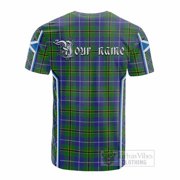 Turnbull Tartan Crest Cotton T-shirt Scotland Coat of Arm Flag Style