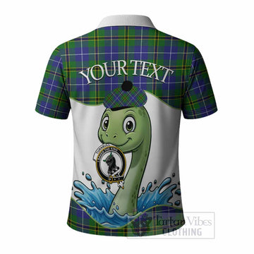 Turnbull Tartan Crest Cute Nessie Polo Shirt Scottish Loch Ness Monster