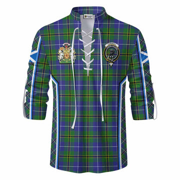 Turnbull Tartan Crest Ghillie Kilt Shirt Scotland Coat of Arm Flag Style