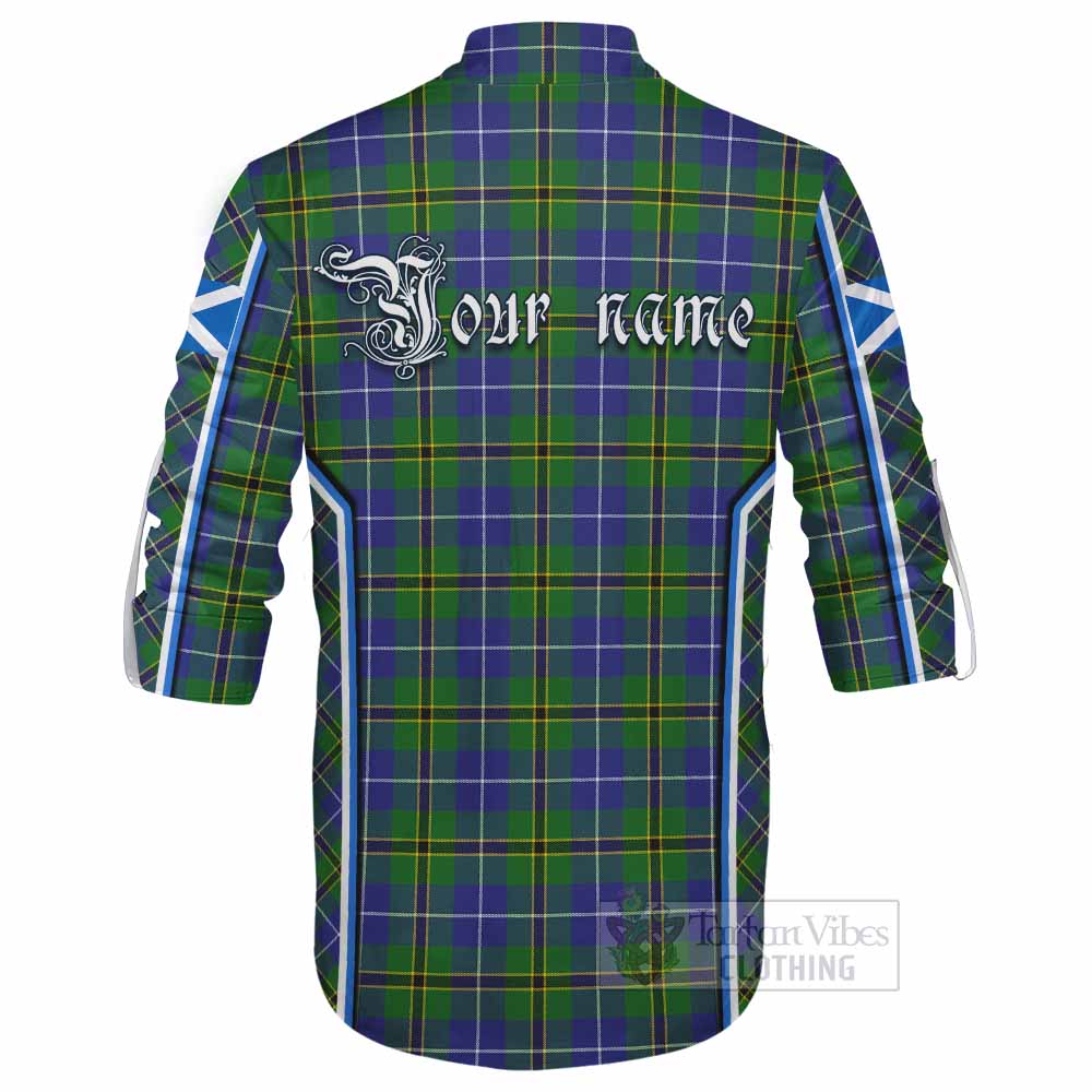 Turnbull Tartan Crest Ghillie Kilt Shirt Scotland Coat of Arm Flag Style - Tartan Vibes Clothing