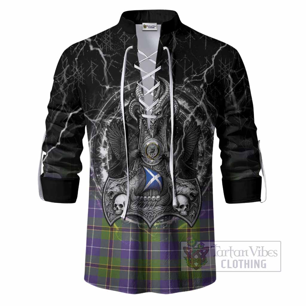 Turnbull Tartan Crest Ghillie Shirt Celtic Odin's Raven Legacy