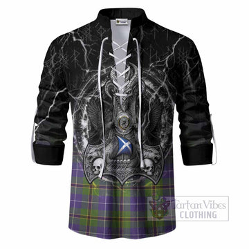 Turnbull Tartan Crest Ghillie Shirt Celtic Odin's Raven Legacy