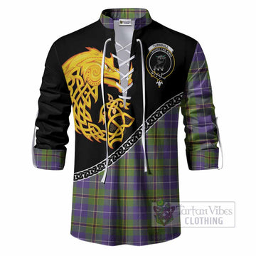 Turnbull Tartan Crest Ghillie Shirt Legendary Dragon Knot Half Style
