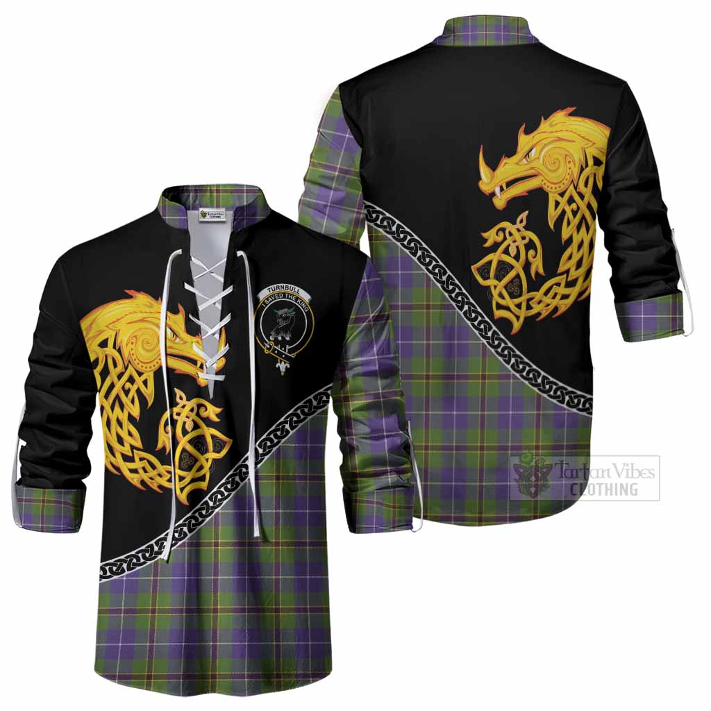 Turnbull Tartan Crest Ghillie Shirt Legendary Dragon Knot Half Style
