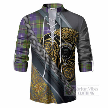 Turnbull Tartan Crest Ghillie Shirt Scottish Triskele Celtic