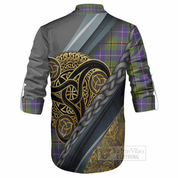 Turnbull Tartan Crest Ghillie Shirt Scottish Triskele Celtic