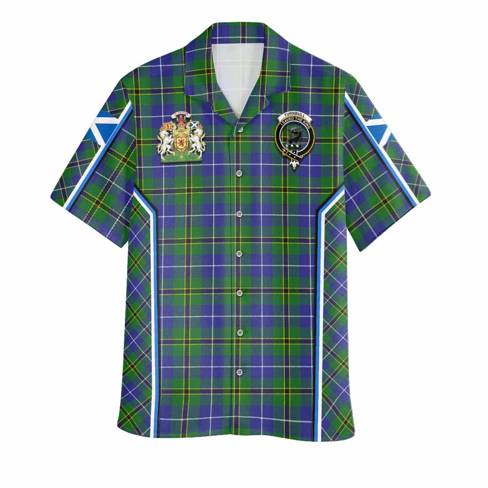 Turnbull Tartan Crest Hawaiian Shirt Scotland Coat of Arm Flag Style - Tartan Vibes Clothing
