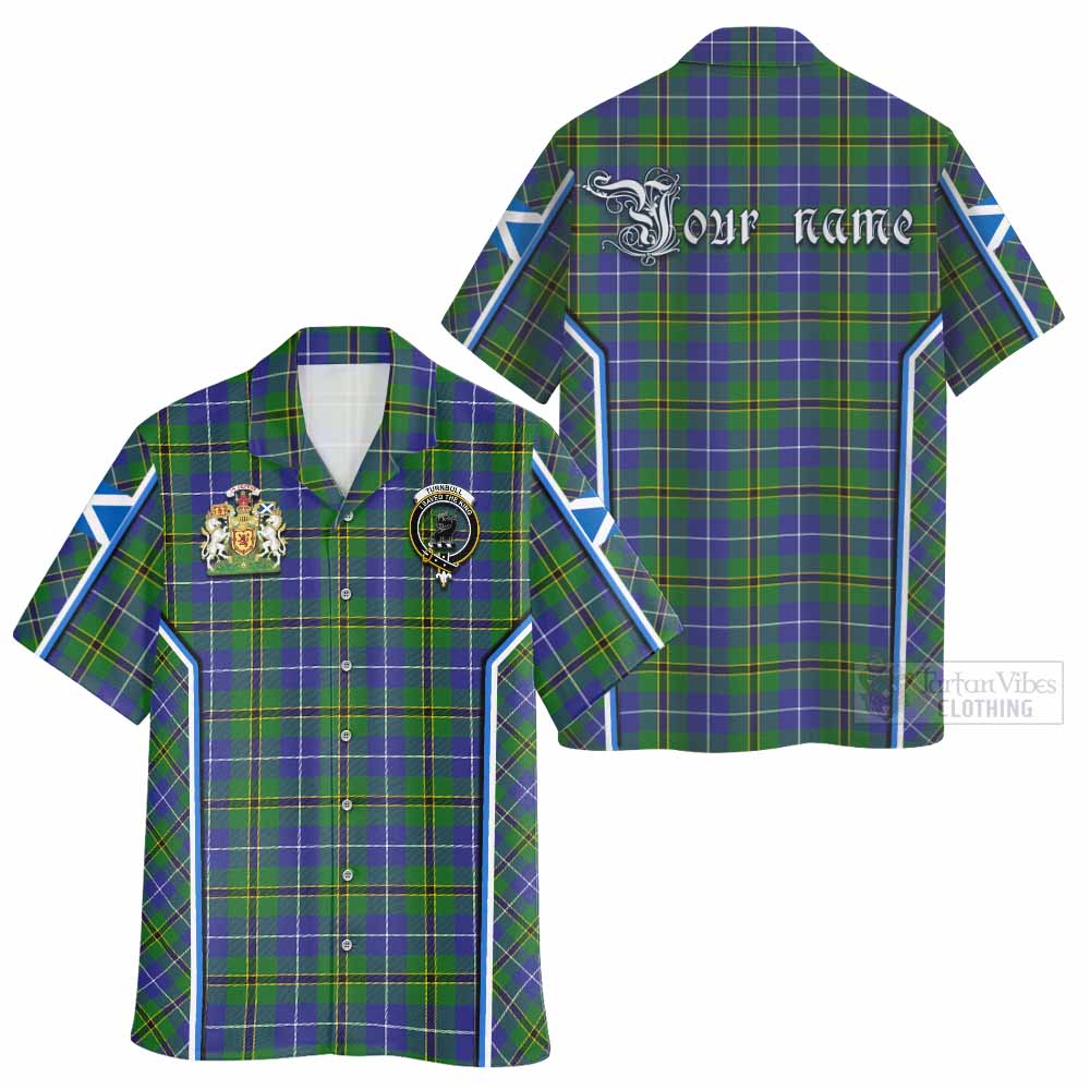 Turnbull Tartan Crest Hawaiian Shirt Scotland Coat of Arm Flag Style - Tartan Vibes Clothing