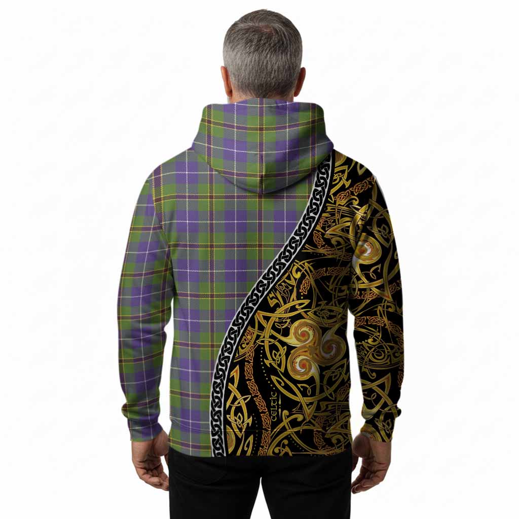 Turnbull Tartan Crest Hoodie Celtic Knot and Triple Trickle Spiral Symbols