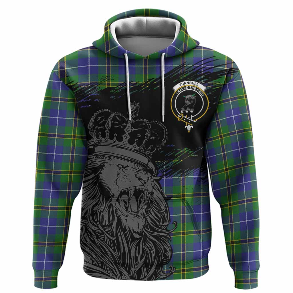 Turnbull Tartan Crest Hoodie Crowned Lion Heritage Style