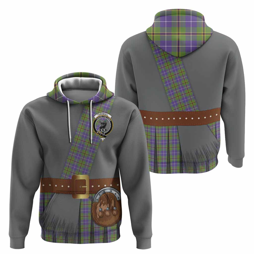 Turnbull Tartan Crest Hoodie Kilt Costume Style
