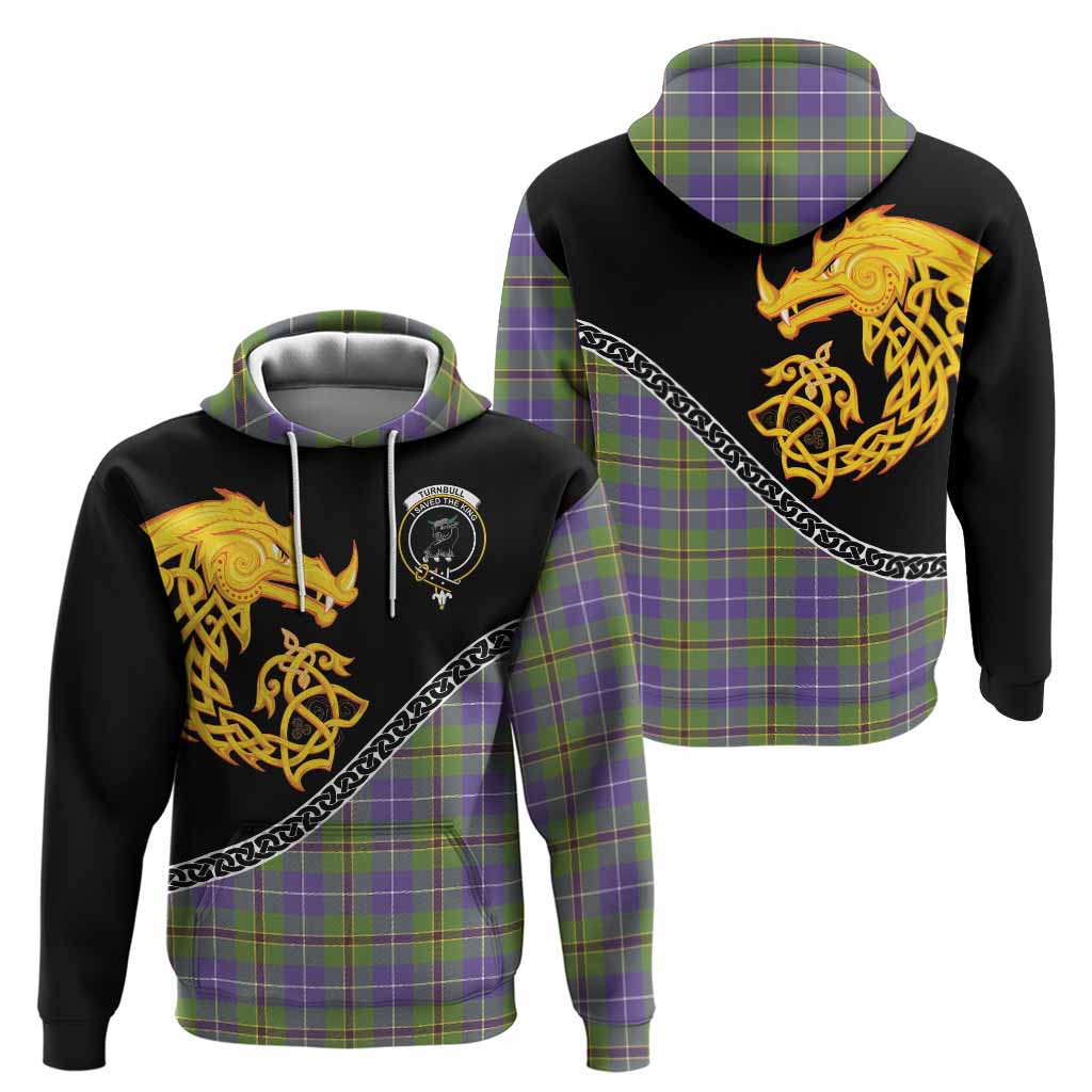 Turnbull Tartan Crest Hoodie Legendary Dragon Knot Half Style